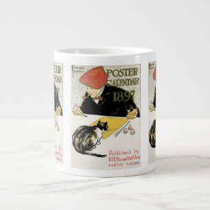Vintage Art Nouveau, konstnärsmålning med husdjurk Jumbo Mugg