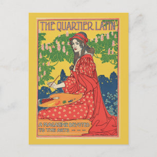 Vintage art nouveau konsttidning vykort