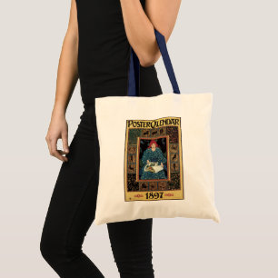 Vintage Art Nouveau, Kvinna som läser astrologibok Tygkasse