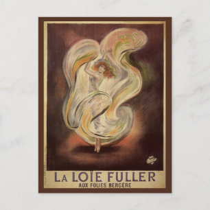 Vintage Art nouveau, La Loie Fuller Modern Dancer Vykort