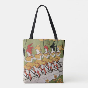 Vintage Art Nouveau, Lager Tandemcykel Tygkasse