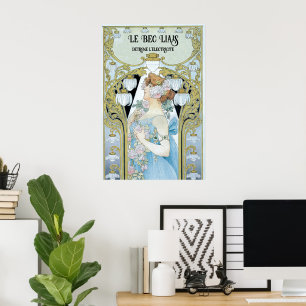 Vintage Art Nouveau Le Bec Liais, Privat Livemont Poster