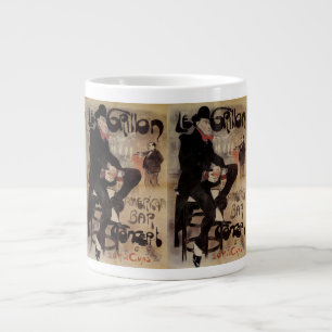 Vintage Art Nouveau Le Grillon, Man som dricker öl Jumbo Mugg