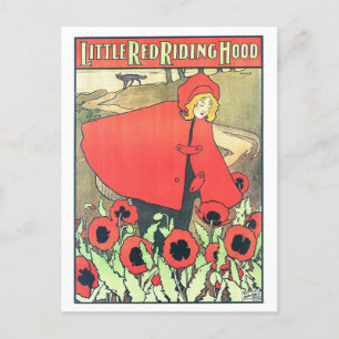 Vintage Art Nouveau Little Red Riding Hood Vykort