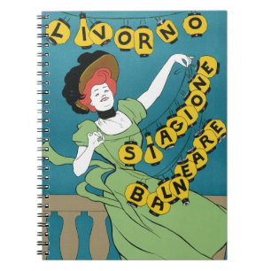 Vintage Art Nouveau, Livorno Senorita dansar Anteckningsbok