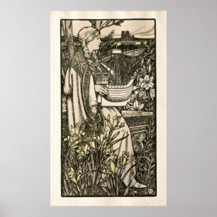 Vintage Art nouveau Lutèce av Adolphe Giraldon Poster