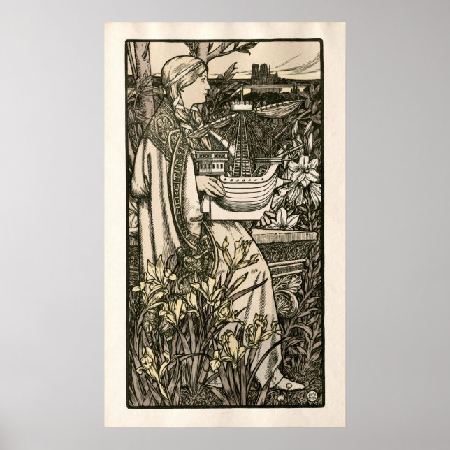 Vintage Art nouveau Lutèce av Adolphe Giraldon Poster (Framsidan)