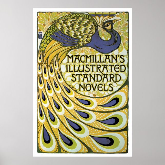 Vintage art nouveau Macmillan novels och Poster (Framsidan)