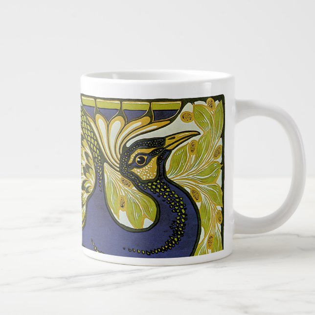 Vintage Art Nouveau, Macmillan's Påfågelsfjäder Jumbo Mugg (Höger)