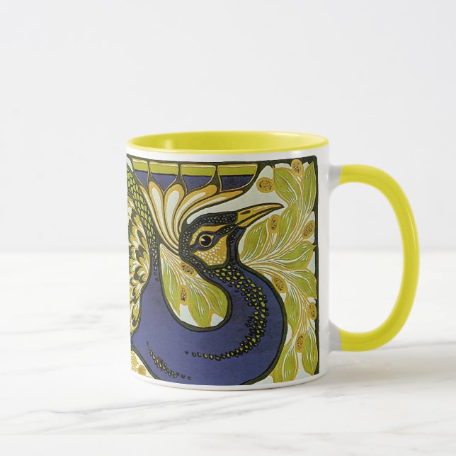 Vintage Art Nouveau, Macmillan's Påfågelsfjäder Mugg (Höger)