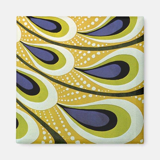 Vintage Art nouveau, Macmillans Peacock Feather Magnet (Framsidan)