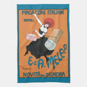 Vintage Art Nouveau Magazzini Italiani av Capiello Kökshandduk