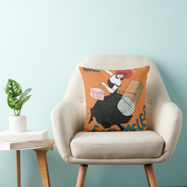 Vintage Art nouveau Magazzini Italiani av Capiello Kudde (Stol)