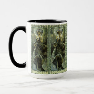 Vintage Art nouveau Måne av Alphonse Mucha Mugg