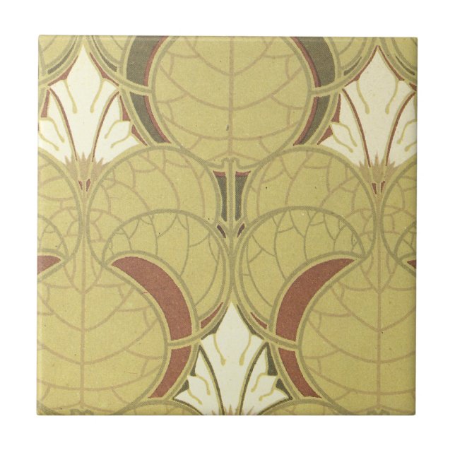 vintage art nouveau mönster art kakelplatta (Framsidan)