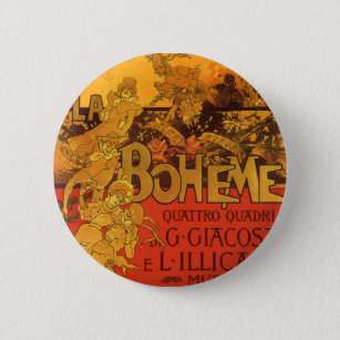 Vintage Art nouveau Music, La Boheme Opera, 1896 Knapp