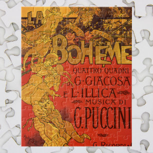 Vintage Art nouveau Music, La Boheme Opera, 1896 Pussel