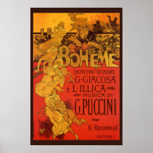 Vintage Art Nouveau-musik, La Boheme-opera, 1896