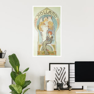 Vintage Art nouveau, Nederländerna Levens Verzeker Poster