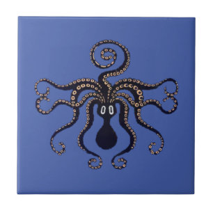 Vintage Art nouveau Octopus av Leon Bakst Kakelplatta