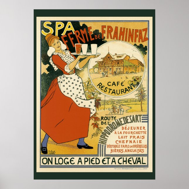 Vintage Art Nouveau, ölbar restaurang och café Poster (Framsidan)