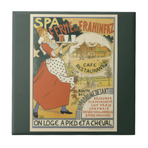 Vintage Art Nouveau, Ölrestaurang och Kaffe Kakelplatta