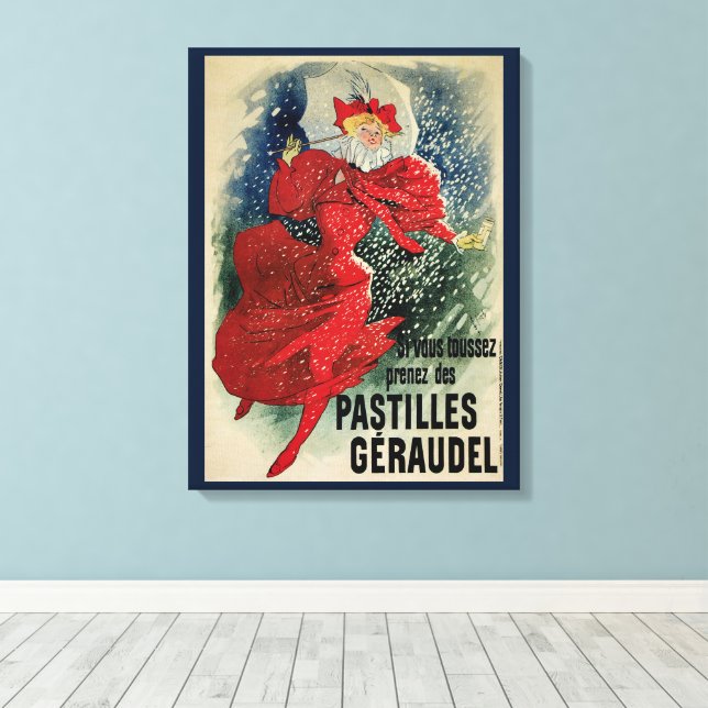 Vintage Art Nouveau Pastiller Geraudel Hostdroppar Canvastryck (Insitu (trägolv))