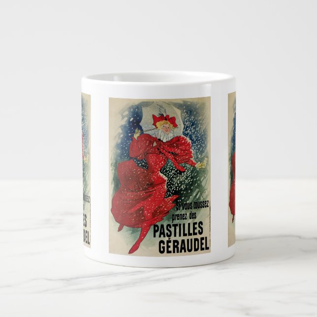 Vintage Art Nouveau Pastiller Geraudel Hostdroppar Jumbo Mugg (Framsidan)