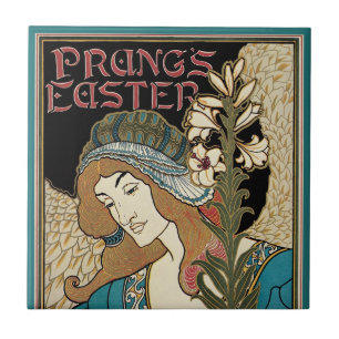 Vintage Art Nouveau, Prangs påskpublikationer Kakelplatta