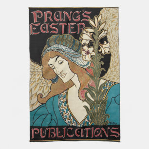 Vintage Art Nouveau, Prangs påskpublikationer Kökshandduk