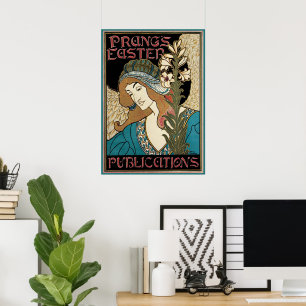 Vintage Art Nouveau, Prangs påskpublikationer Poster