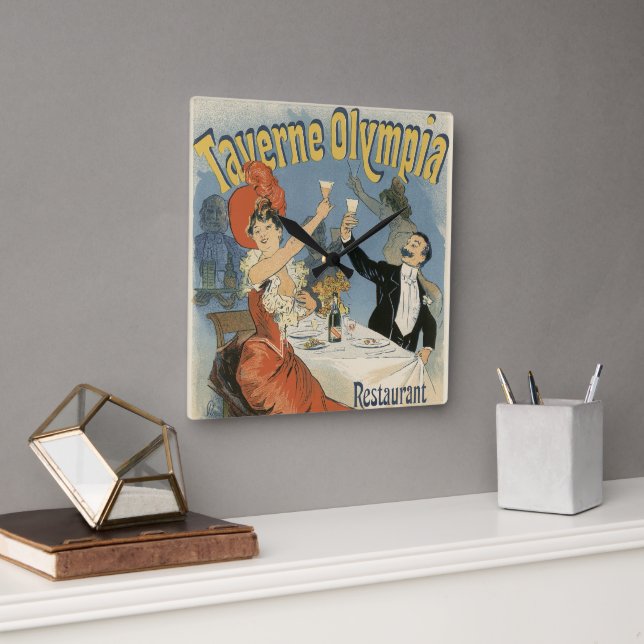 Vintage Art Nouveau, Restaurang Taverne Olympia Fyrkantig Klocka (Kontor)