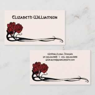 Vintage Art nouveau Retro Chic Ro Flower Blommigt Visitkort