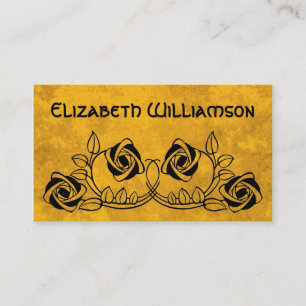 Vintage Art Nouveau Retro Chic Rosblommor Blommig Visitkort