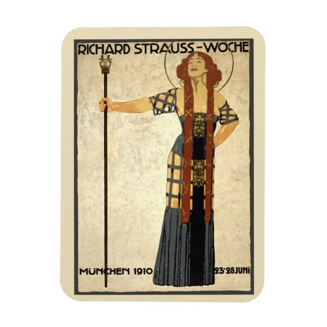 Vintage Art Nouveau Richard Strauss-Woche, München Magnet (Vertikal)