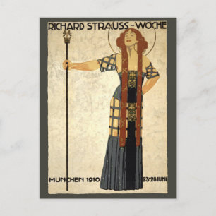 Vintage Art nouveau Richard Strauss-Woche. München Vykort