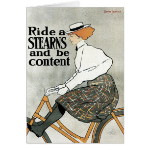 Vintage Art Nouveau, Rid en Sterns Cyklar Cyklar Hälsningskort