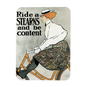 Vintage Art Nouveau, Rid på Sterns Cyklar Cyklar Magnet