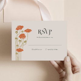 Vintage Art Nouveau RSVP-bifogad kort