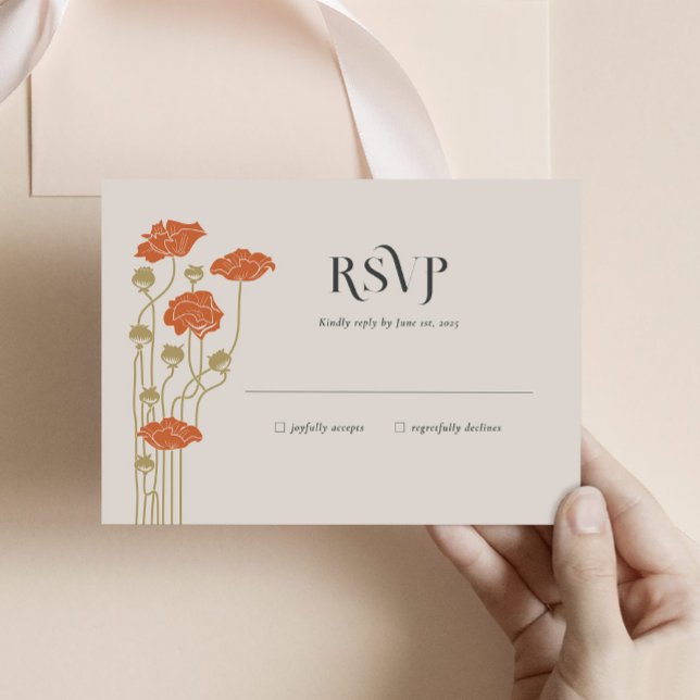 Vintage Art Nouveau RSVP-bifogad kort (Skapare uppladdad)