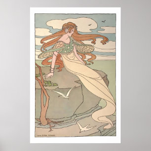 Vintage Art Nouveau Siren Poster