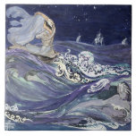 Vintage Art nouveau Sjöjungfruar av Pamela C. Smit Kakelplatta<br><div class="desc">Detta är en digitalt utökad utskrift av en antika ca 1907 art nouveau färg av en kvinna i havet omgiven av sjöjungfruar under ett himmel under stjärnan och segling fraktaser i bakgrunden med titeln Sea Creatures av Pamela Coleman Smith.</div>
