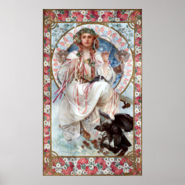 Vintage Art nouveau "Slávie" av Alphonse Mucha Poster