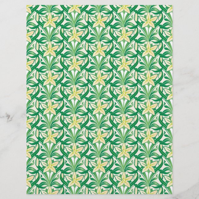 Vintage Art nouveau-snödroppsblommönster (Framsida)