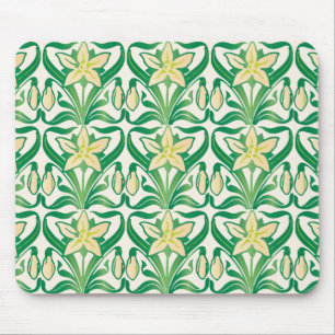 Vintage Art nouveau-snödroppsblommönster Musmatta