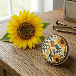 Vintage Art Nouveau Solros Knopp