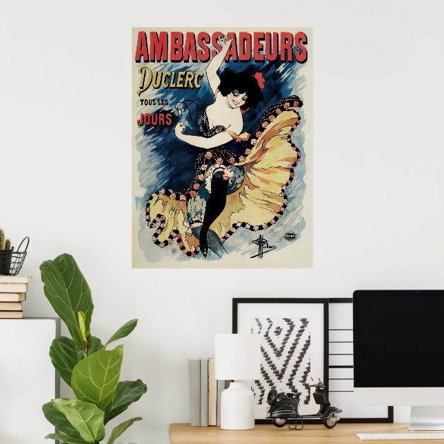 Vintage Art nouveau, spanska Flamenco Dancer Poster (Hemmakontoret)
