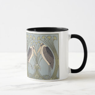 Vintage Art nouveau Storks Mugg