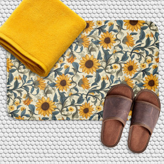 Vintage Art Nouveau Sunflower Pattern Badrumsmatta