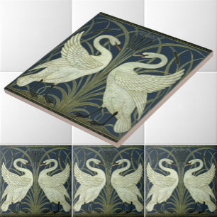 Vintage Art nouveau Svanar av Walter Crane Kakelplatta